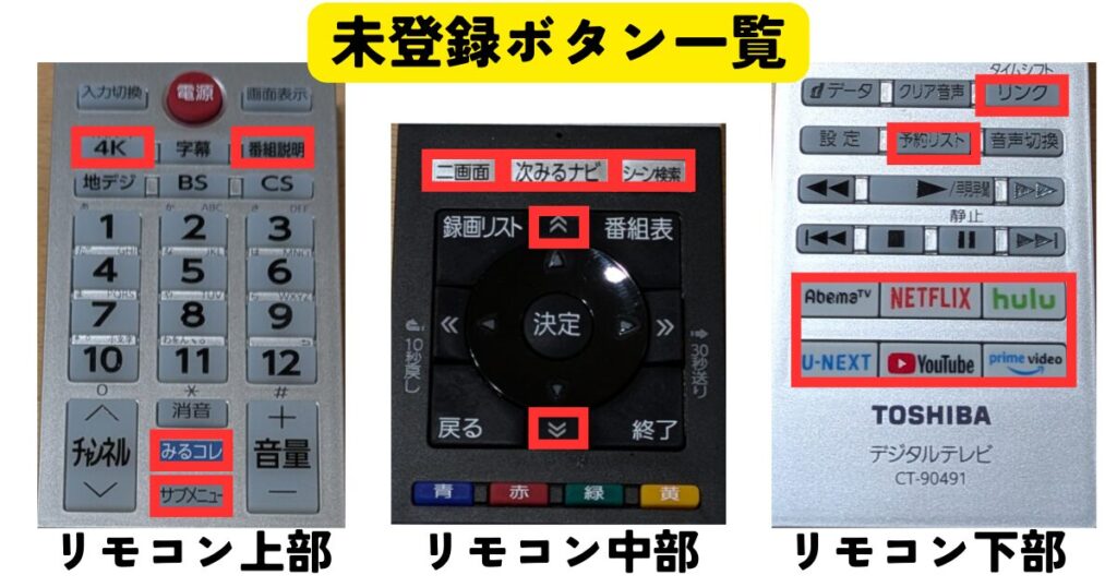 未登録ボタン一覧