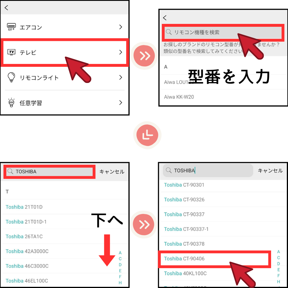 型番の検索