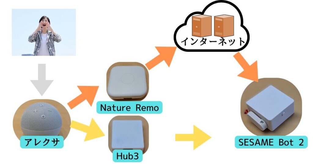 アレクサからSESAMEまでの到達時間